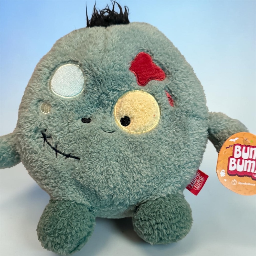 BumBumz SpookyBumz Zack the Zombie 7.5 Inch Plush Teal Halloween Stuffed Toy NWT